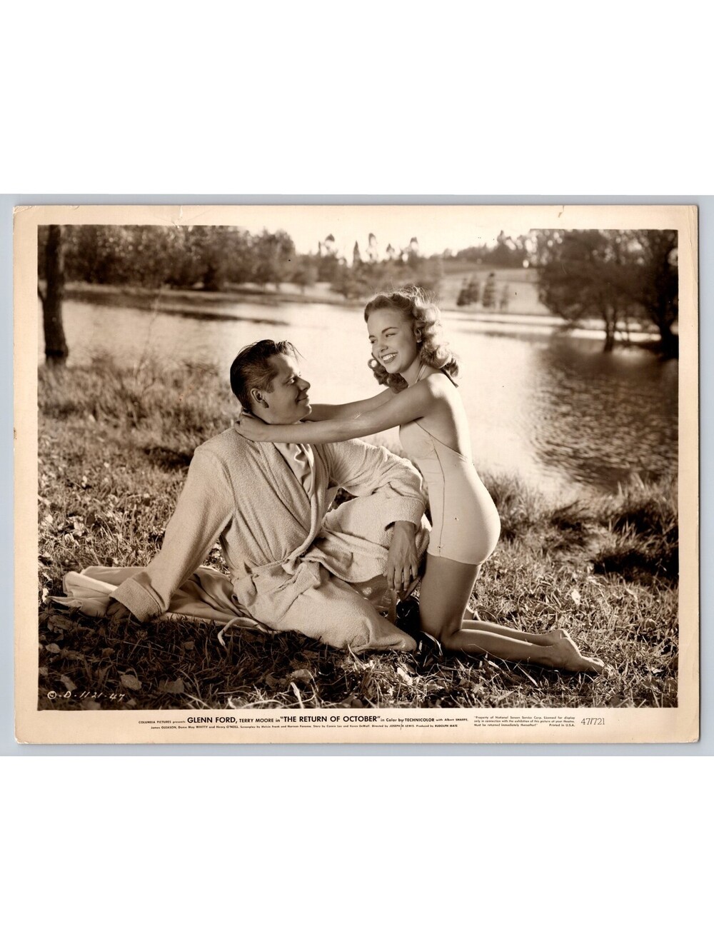 Glenn Ford Photo Terry Moore Photo The Return Of October Movie Press Photo